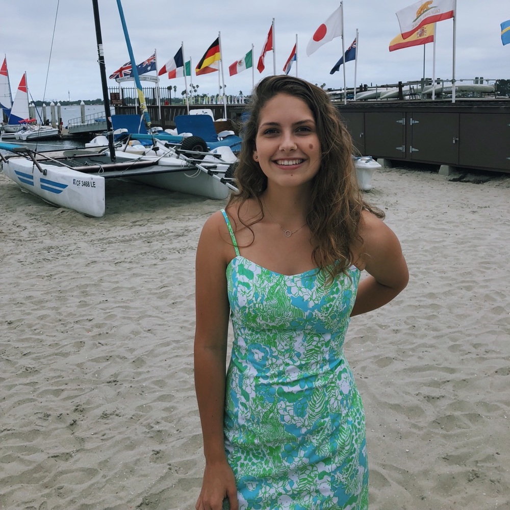 Lily Pulitzer Green & Blue Floral Mini Dress